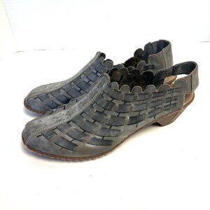 Rieker Sina Weave‎ 78 Leather Woven SlingBack Shoes Sz 39 US 8-8.5 Anti Stress